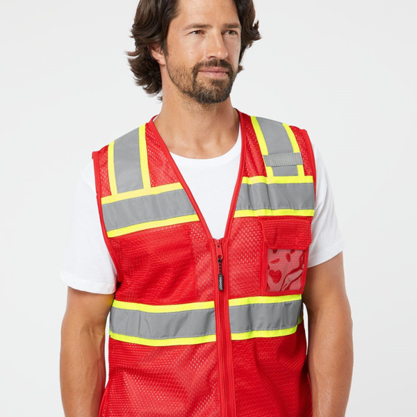 Unisex EV Series® Enhanced Visibility 3 Pocket Mesh Vest Thumbnail