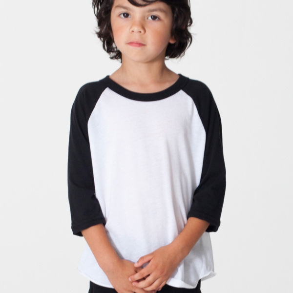 BB153 Toddler Poly-Cotton 3/4 Sleeve Raglan Thumbnail